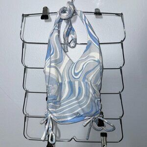 Hollister blue halter cropped tank